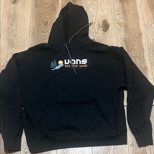 Vans Black Pullover Hoodie with Blue, Yellow and Green Logo